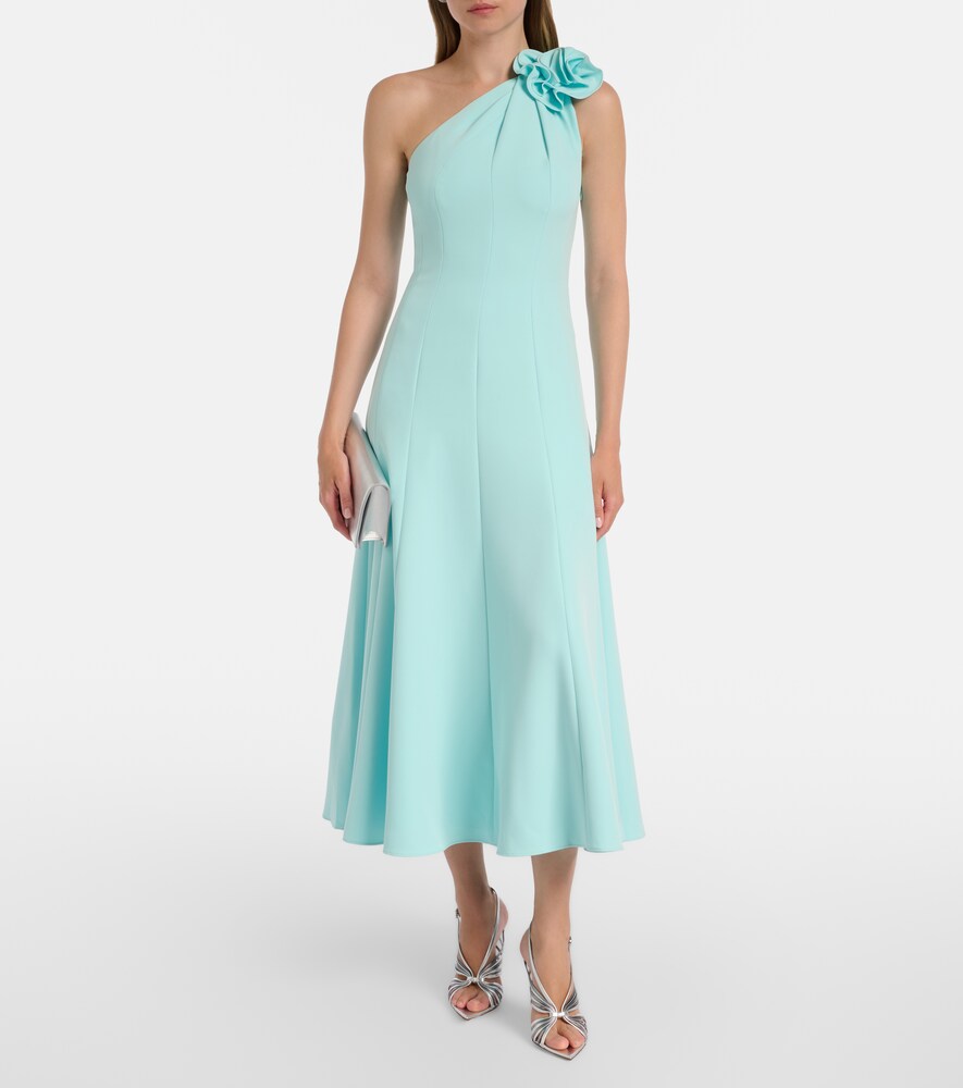 Roland Mouret Floral-appliqué one-shoulder cocktail dress