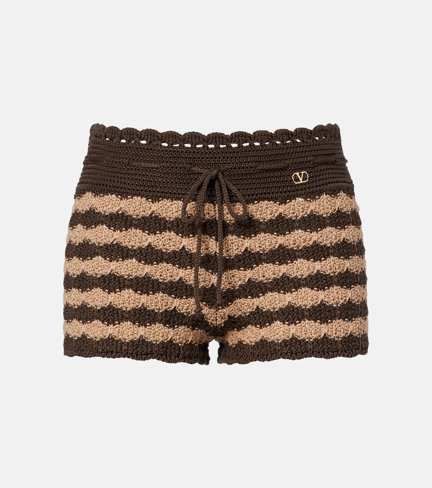 Shorts in maglia di cotone a righe