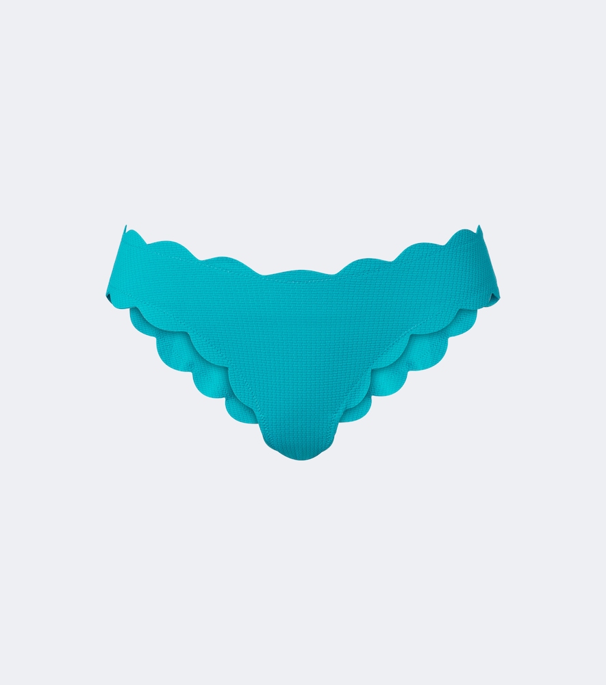 Marysia Antibes Scalloped Bikini Bottoms In Blue