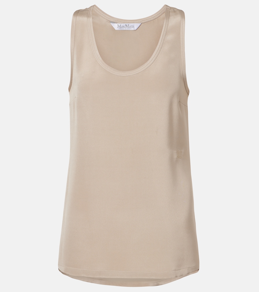 Max Mara Top Aus Crêpe De Chine Aus Seide Einfarbig Damen Beige Klein