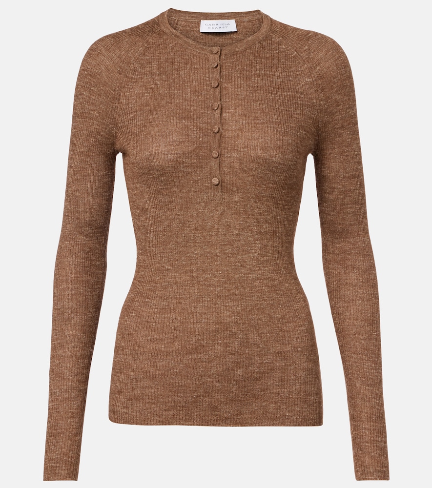 Gabriela Hearst Anges cashmere, silk, and hemp Henley shirt | Thumbnail 7