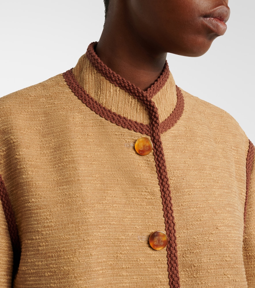  Blaze Milano Blaze Milano Curly Cotton And Linen-blend Jacket 