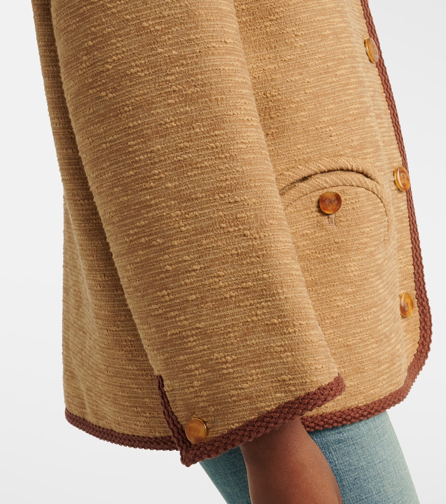  Blaze Milano Blaze Milano Curly Cotton And Linen-blend Jacket 