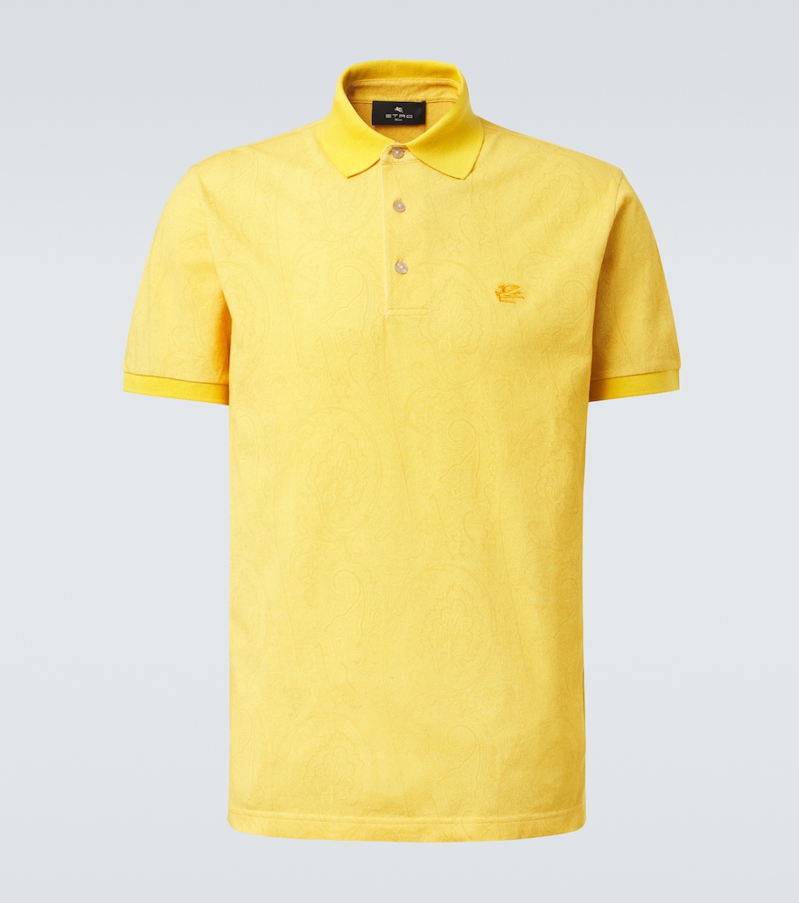 Etro Men's Yellow Paisley Cotton Pique Polo Shirt UK Size 34 - Mytheresa