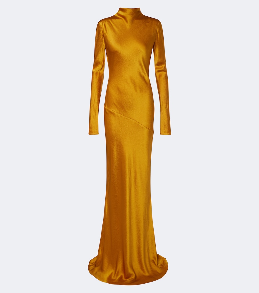 Abito lungo Gio in satin di seta
