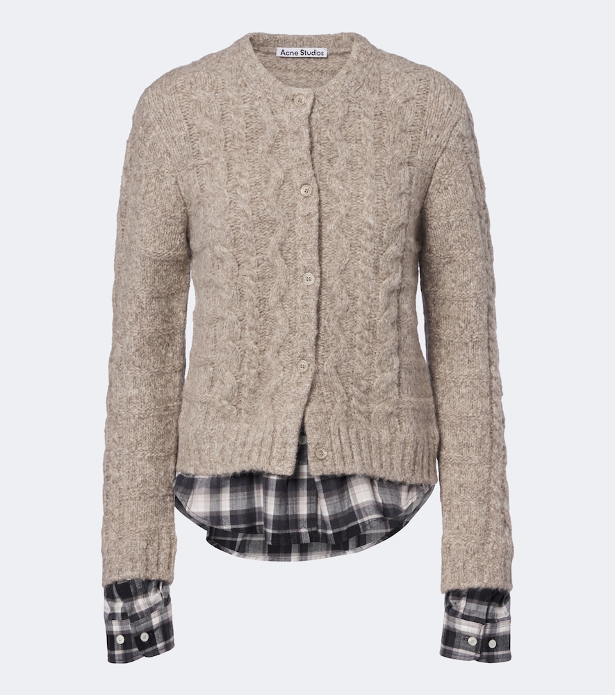 Cardigan aus Strick und Baumwollflanell