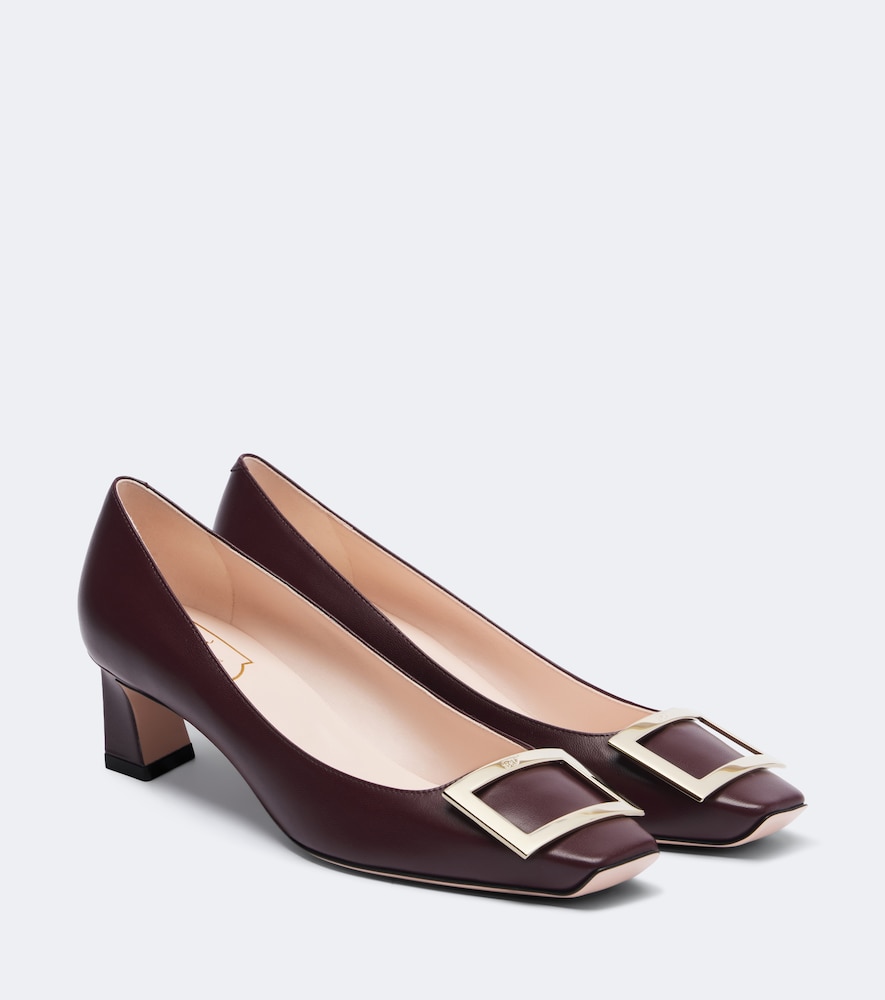 Verzierte Pumps Trompette aus Leder