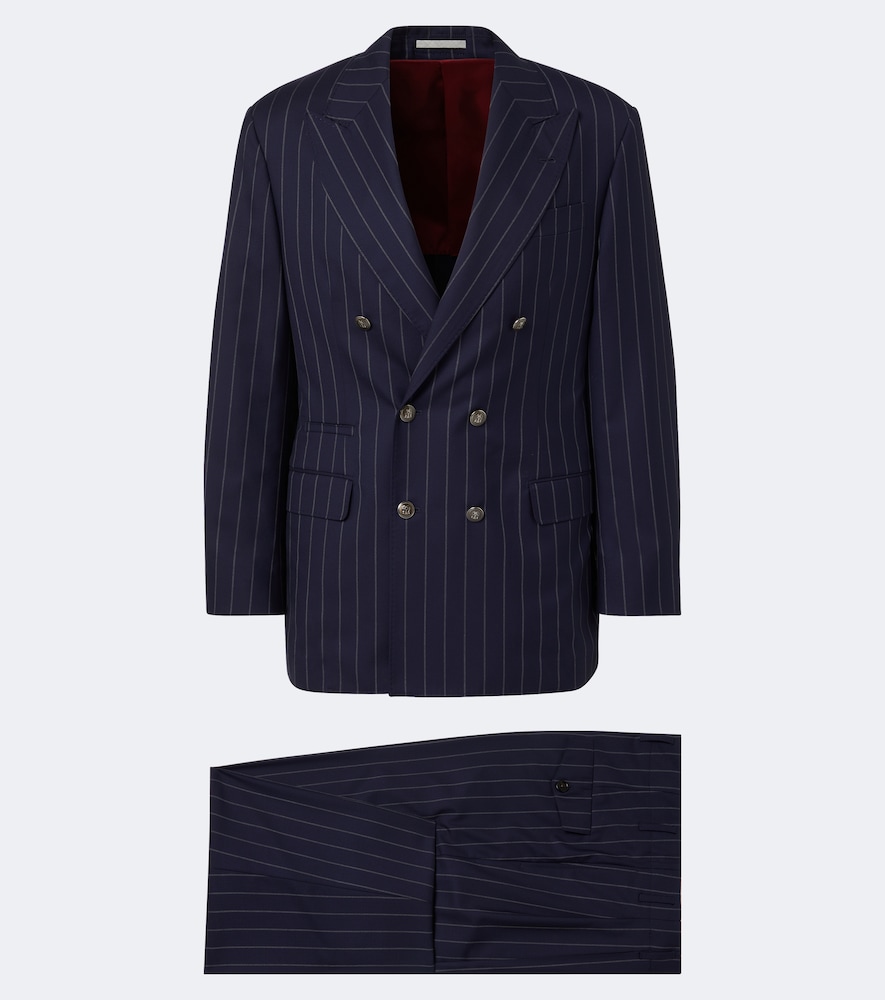 Blazer in gessato di lana