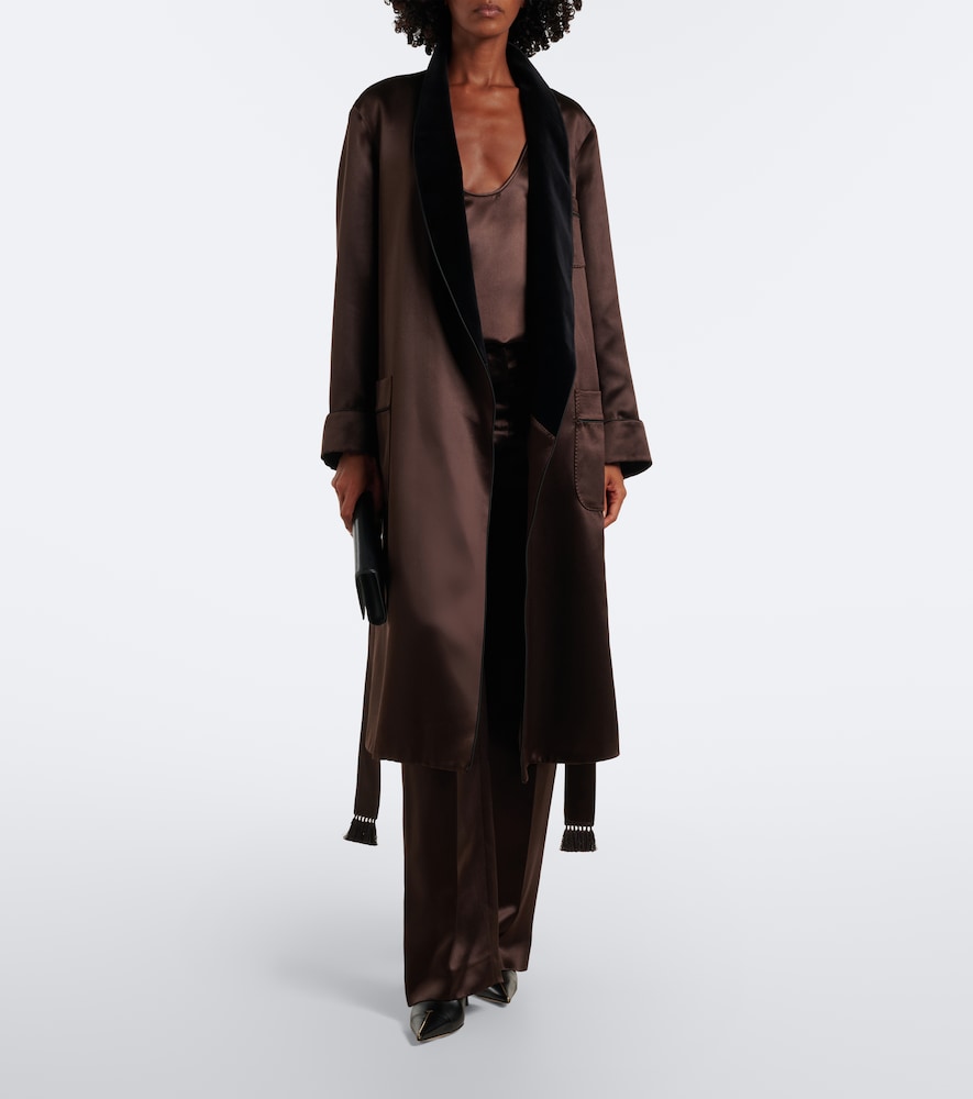 Satin Wrap Coat