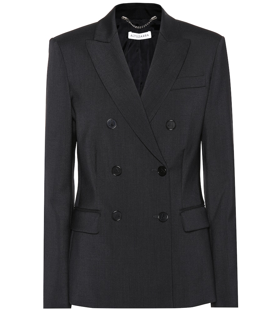 Click to view more detailed imagery on our partner's website Altuzarra Indiana Virgin Wool Double-Breasted Blazer In Black