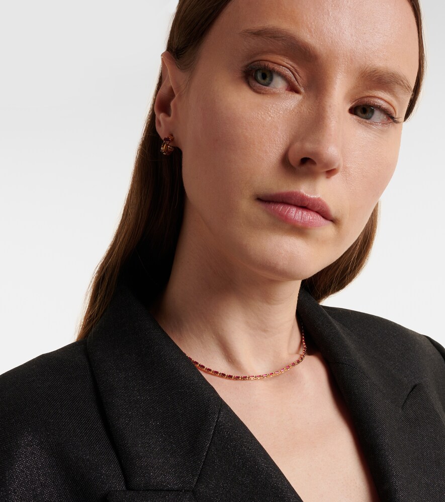 Suzanne Kalan 18kt rose gold tennis necklace with rubies