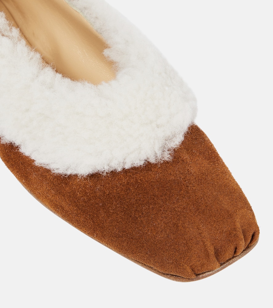  Magda Butrym Magda Butrym Embroidered Shearling Ballet Flats 