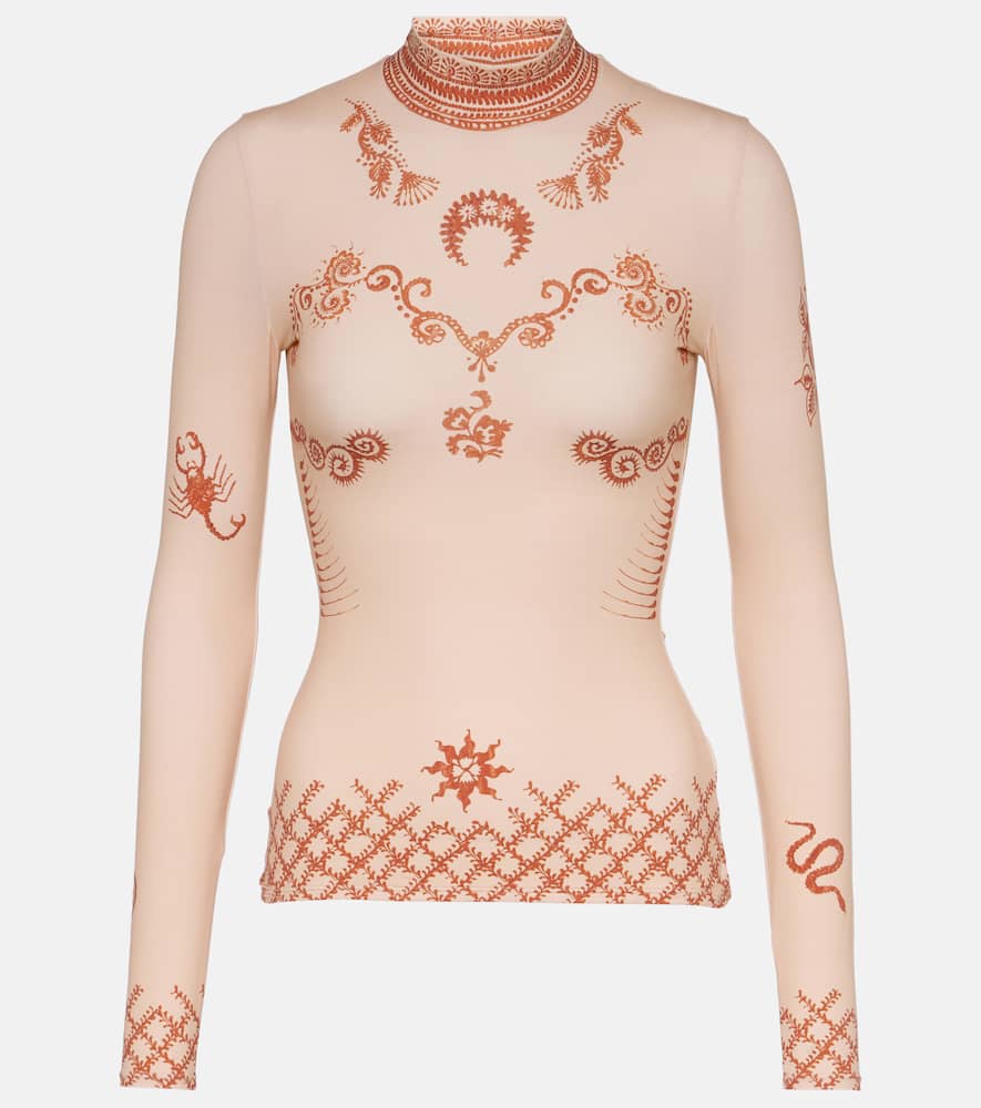 Marine Serre Regenerated Second Skin jersey top