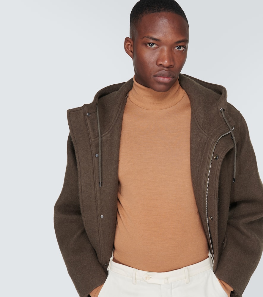 Shop John Smedley Richards Wool Turtleneck Sweater In Brown