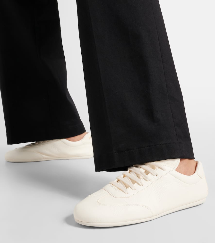Prada Logo-print Leather Sneakers In White