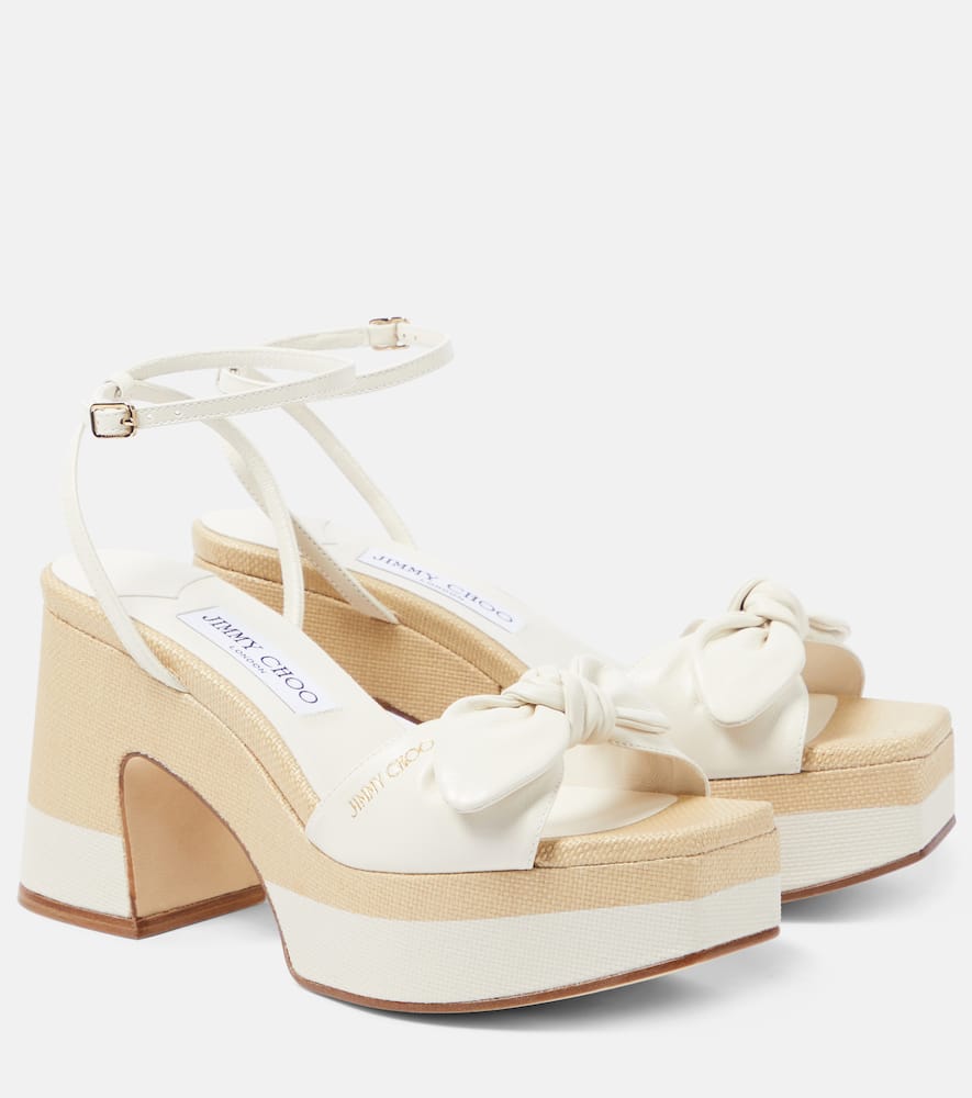 Ricia leather and raffia platform sandals