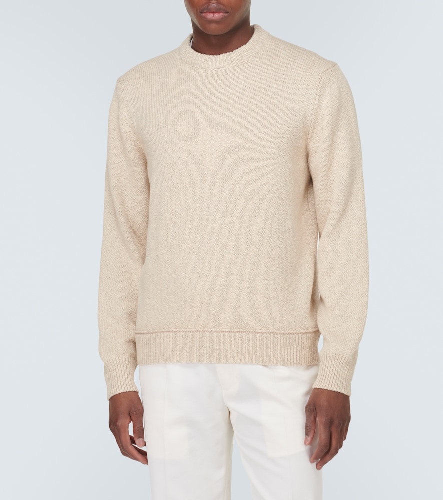 Zegna Cotton Sweater In Beige