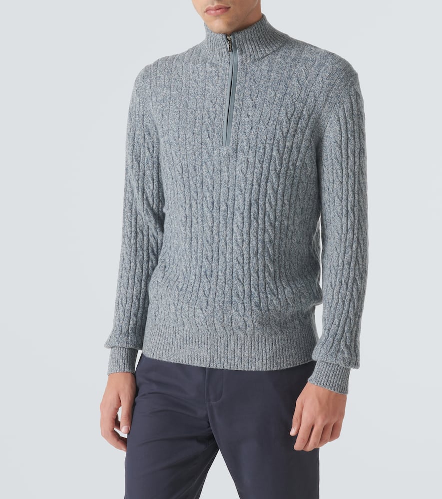 Loro Piana Cashmere Cable-knit Sweater In Blue