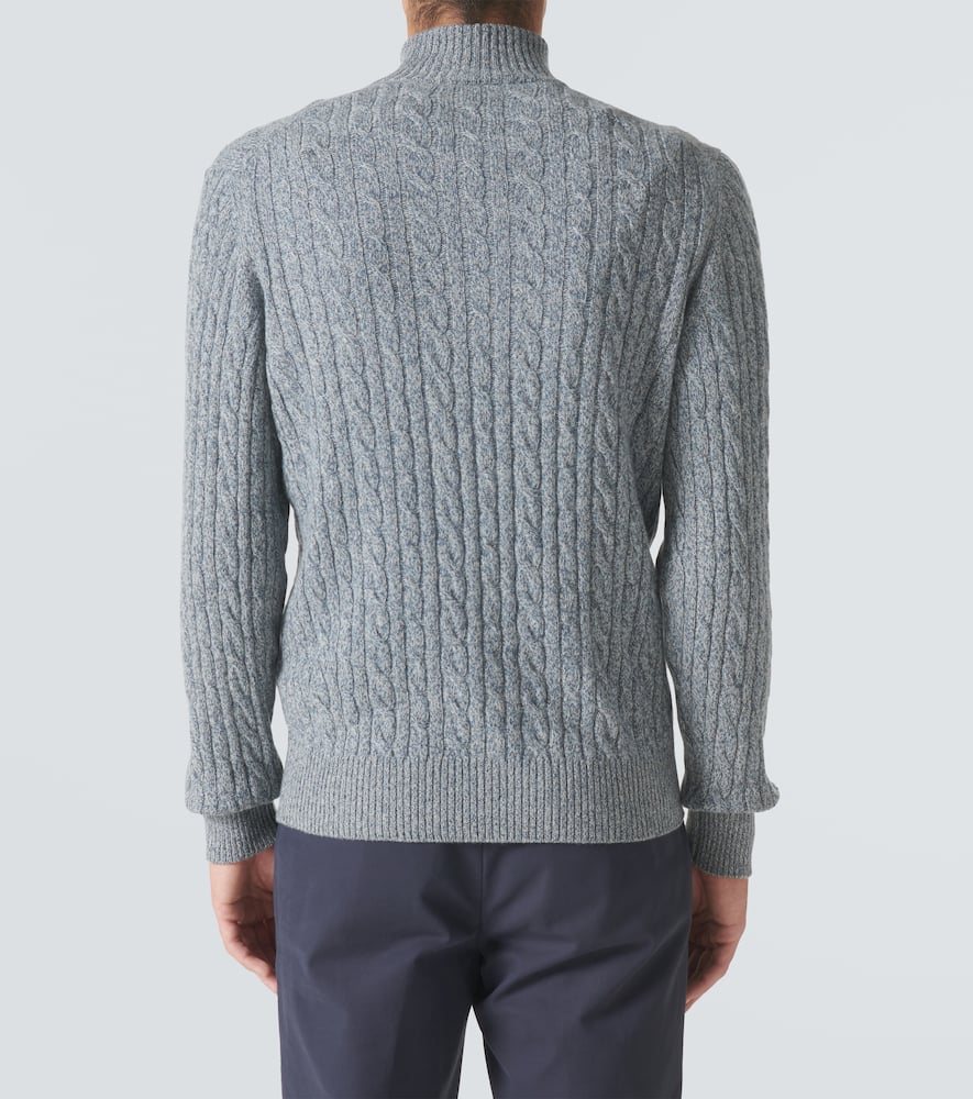Loro Piana Cashmere Cable-knit Sweater In Blue