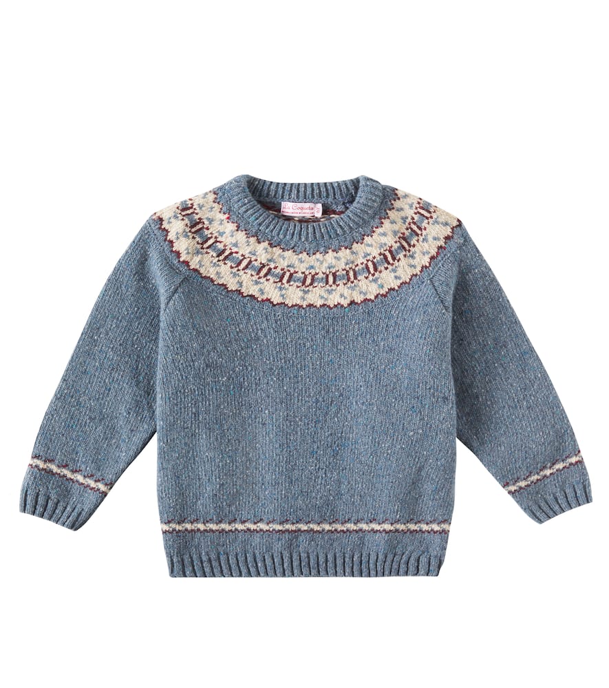 La Coqueta Goyo Fair Isle Wool-blend Sweater In Dusty Blue