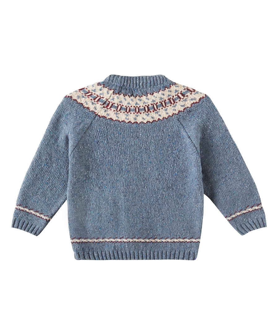 La Coqueta Goyo Fair Isle Wool-blend Sweater In Dusty Blue