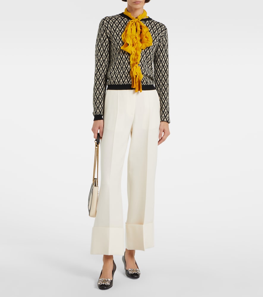 Valentino Crepe Couture wide-leg pants