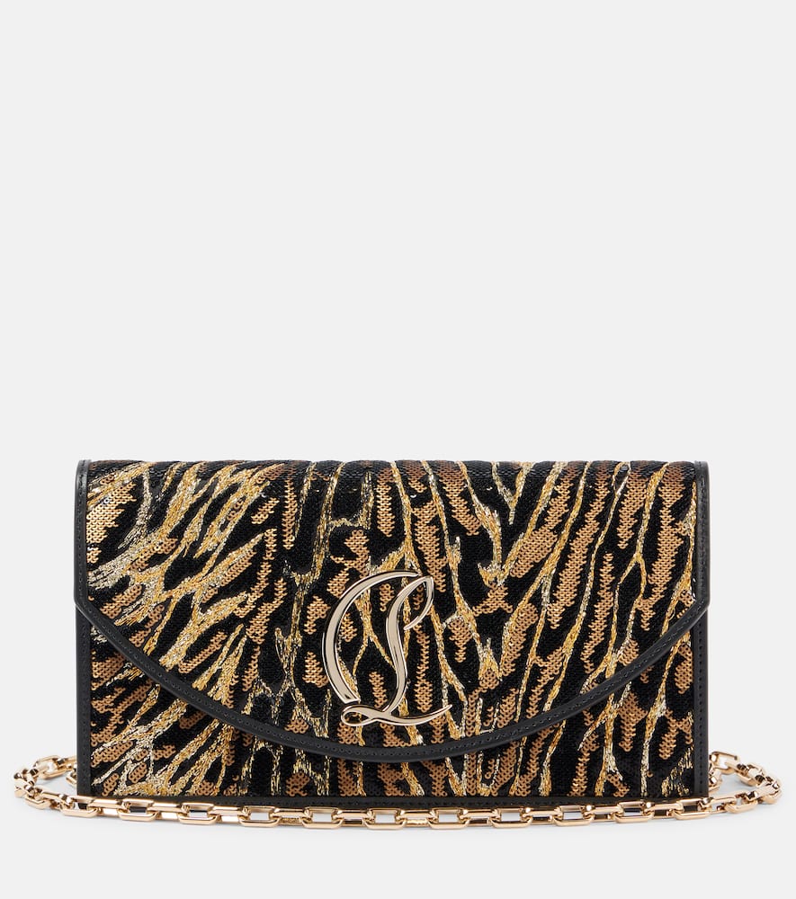 Loubi54 leopard-print crêpe satin clutch