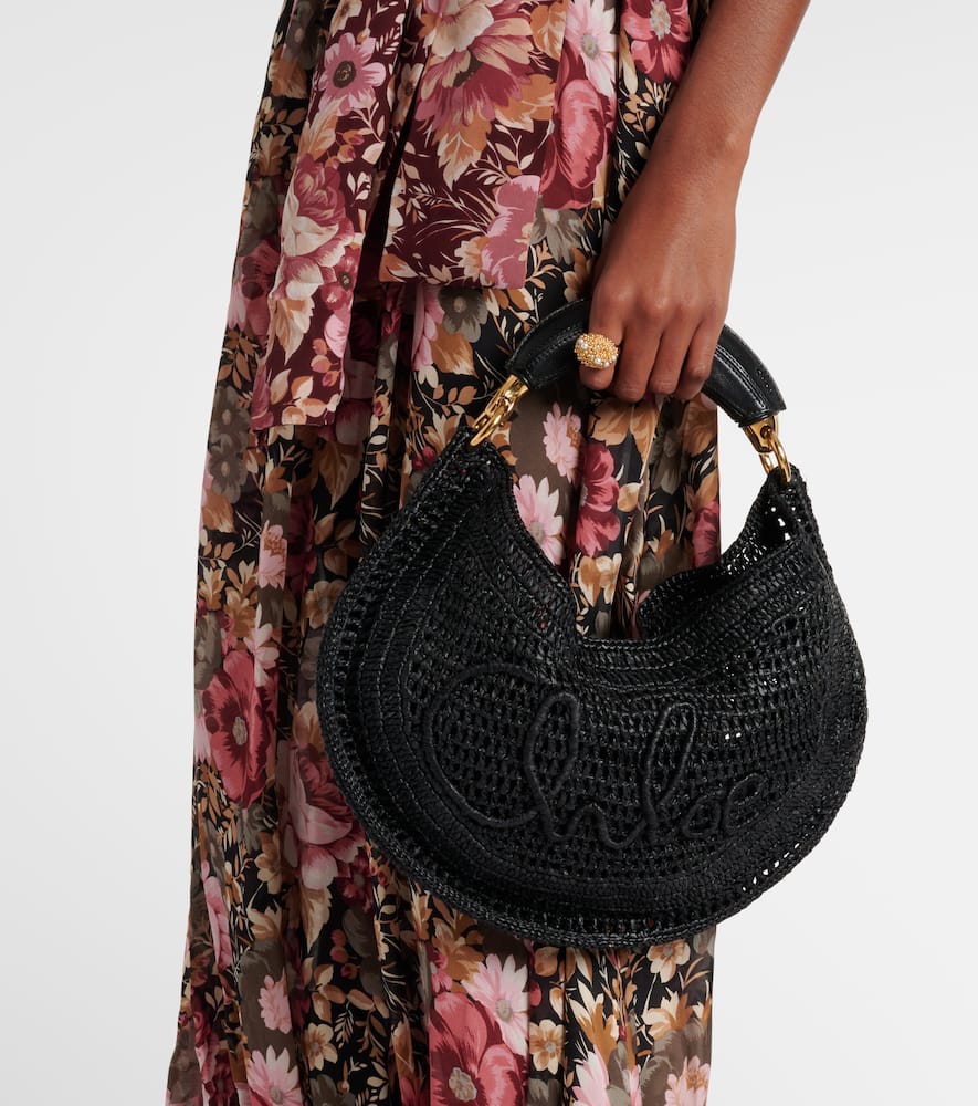 Chloé Chloe Women Black Raffia Banana Handbag