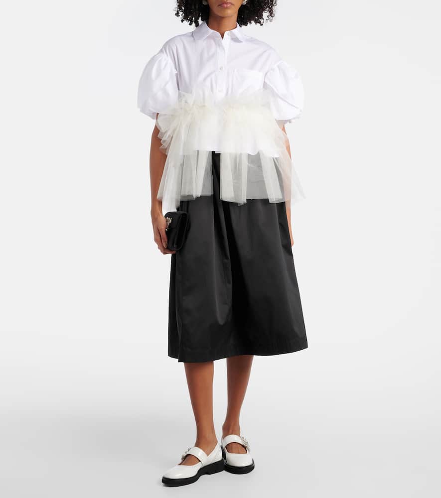 Roger Vivier Viv' Rangers Ballet Flats In Bianco
