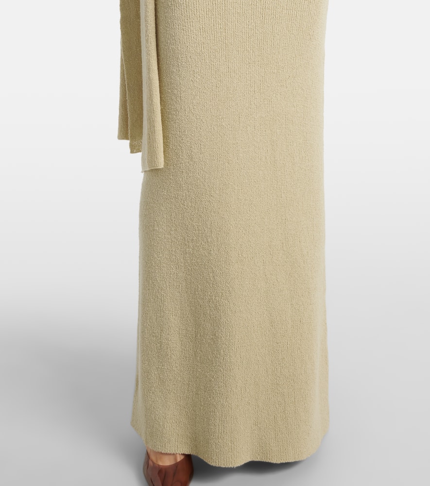 Aya Muse Dara One-shoulder Draped Maxi Dress In Beige