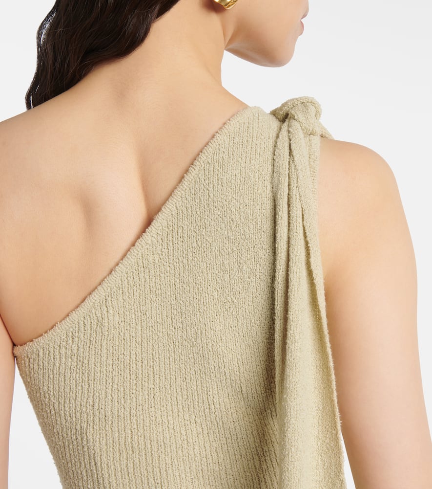 Aya Muse Dara One-shoulder Draped Maxi Dress In Beige