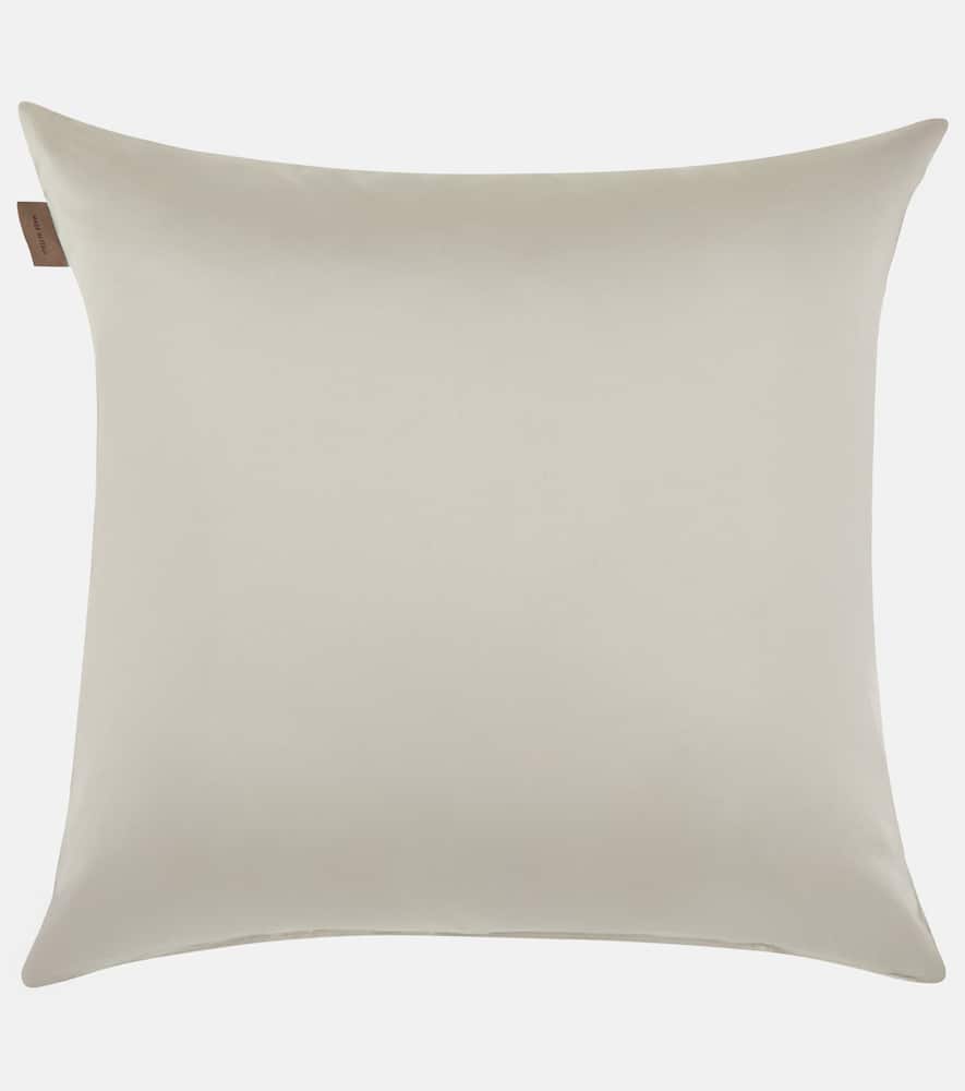 Etro Bloom Embroidered Cotton Cushion In Neutrals