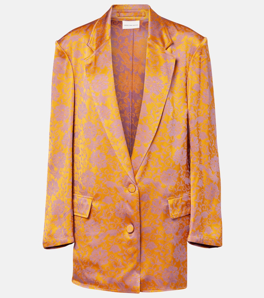 Floral jacquard blazer
