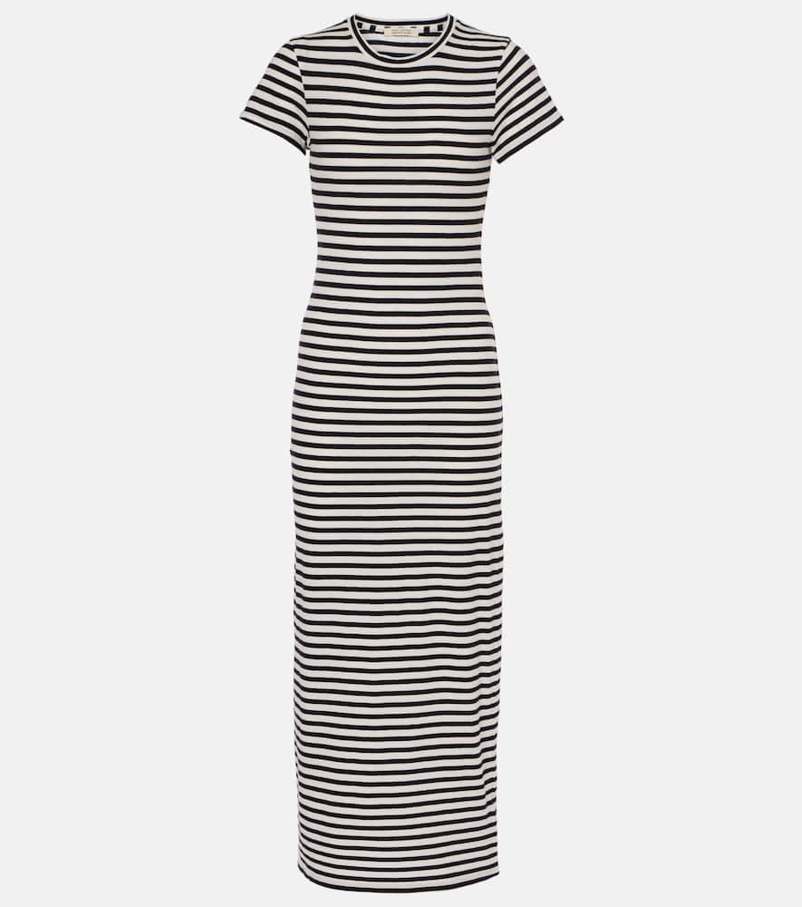 Striped cotton jersey maxi dress