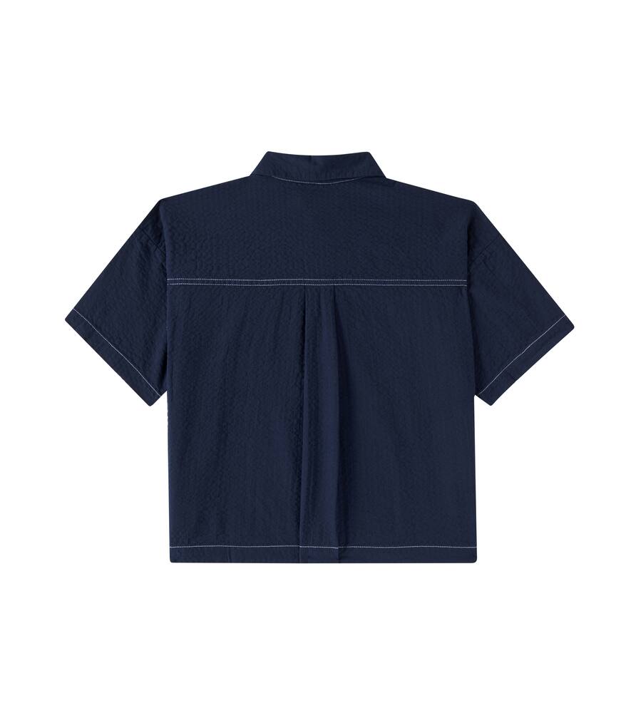 The New Society Corinto Cotton Straight Pants In Navy