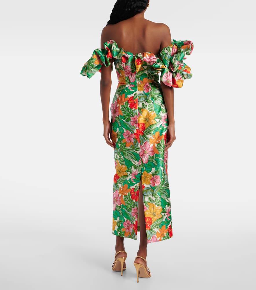 Alemais Printed Off-shoulder Maxi Dress In Multicoloured
