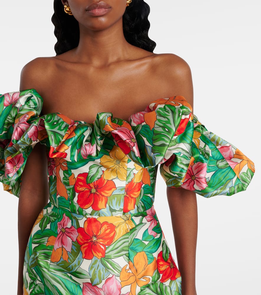 Alemais Printed Off-shoulder Maxi Dress In Multicoloured