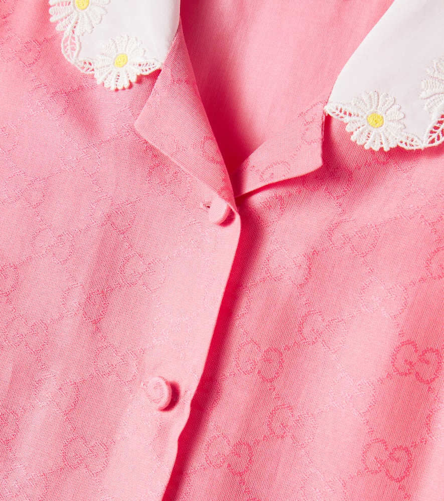 Gucci Gg Cotton Jacquard Dress In Pink
