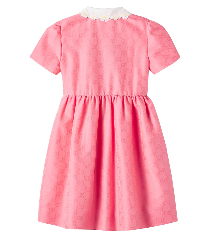 Gucci Gg Cotton Jacquard Dress In Pink