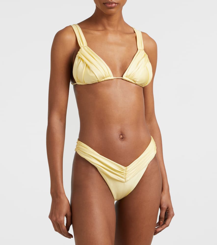 Bananhot Jasmin Low-rise Bikini Bottoms In Yellow