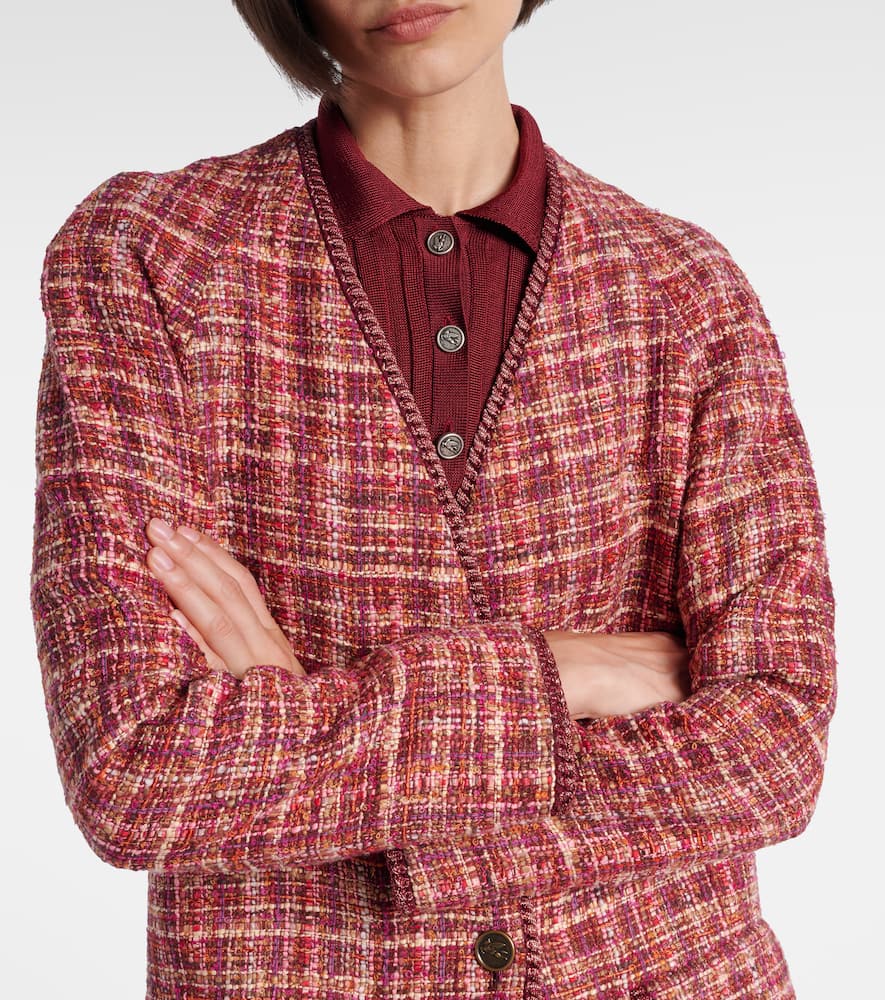 Etro Checked Cotton And Wool-blend Coat In Red