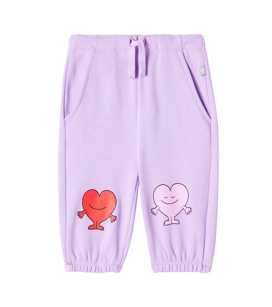 Stella Mccartney Baby Printed Cotton Sweatpants In Purple