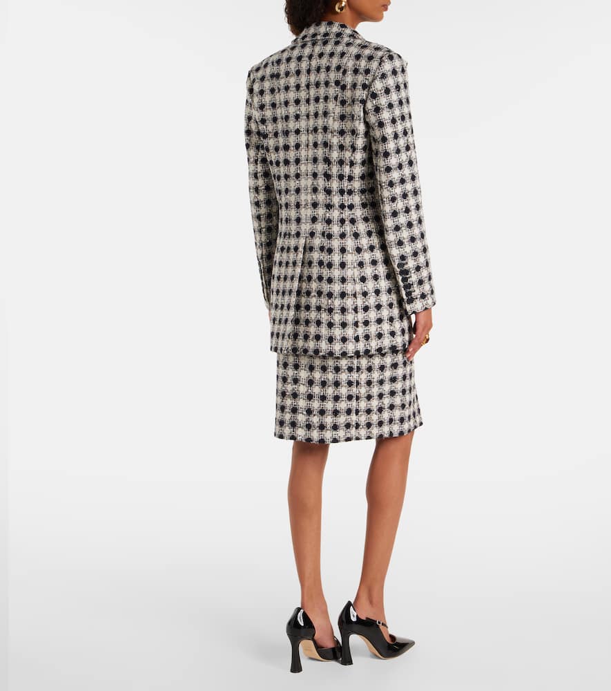 Nina Ricci Tweed Check Double-breasted Jacket In Multi