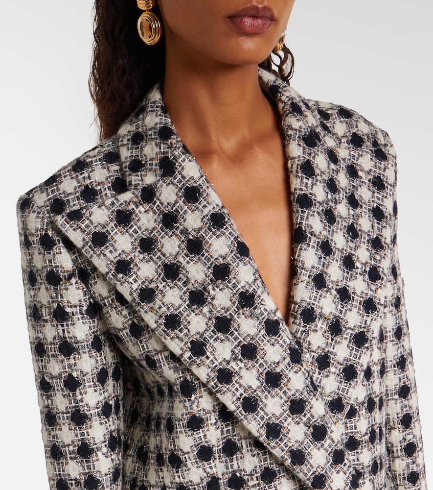 Nina Ricci Tweed Check Double-breasted Jacket In Multi