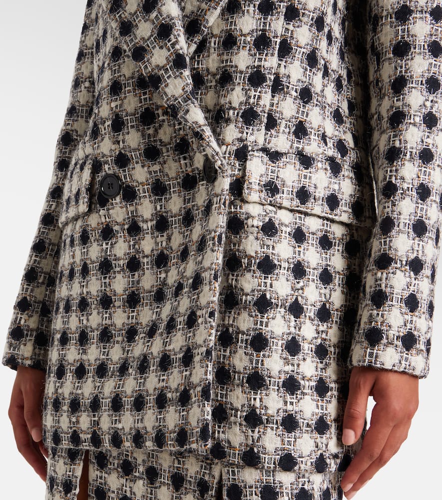 Nina Ricci Tweed Check Double-breasted Jacket In Multi