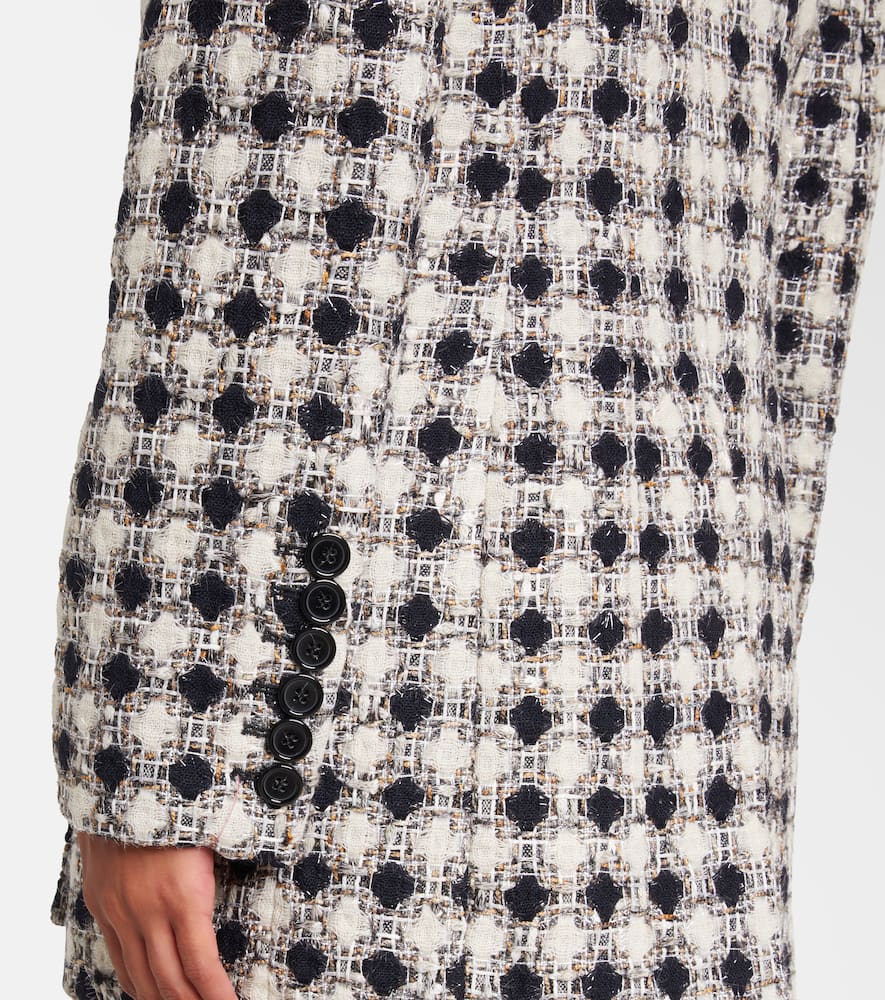 Nina Ricci Tweed Check Double-breasted Jacket In Multi