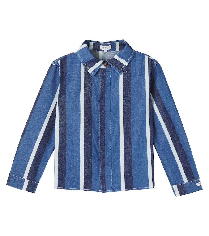 Donsje Ditmer Striped Denim Overshirt In Blue