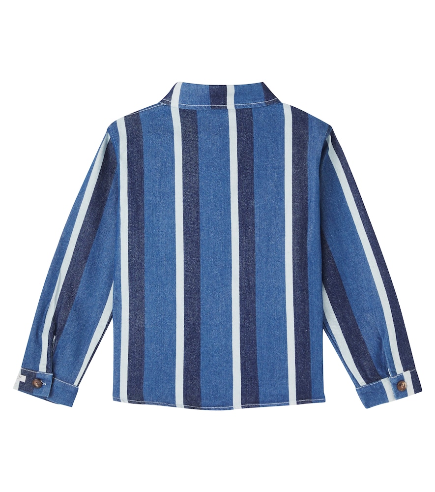 Donsje Ditmer Striped Denim Overshirt In Blue