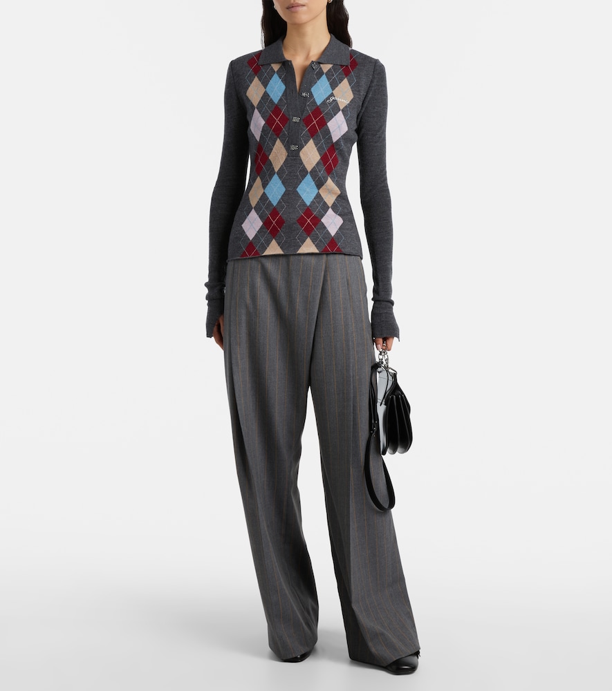Ganni Pinstripe wide-leg pants