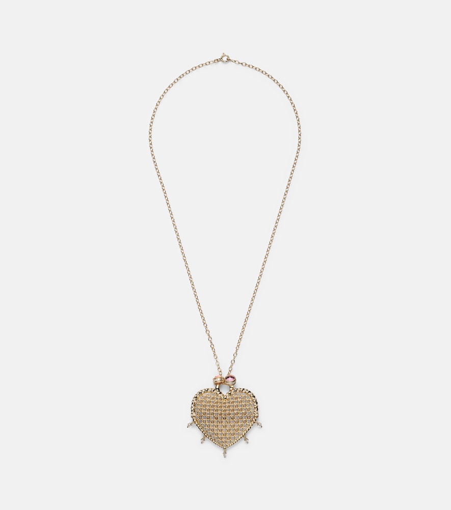 Yvonne Leon Yvonne Léon Minaudière Maxi 18kt and 9kt gold pendant necklace with diamonds and tourmaline